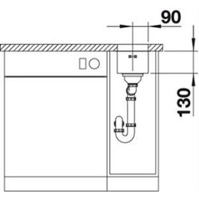Blanco ANDANO 180 U Paslanmaz Çelik Evye, Tek hazneli, Tezgah altı, 18x40 cm - 2