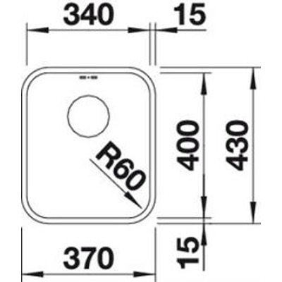 Blanco ANDANO 340 U Paslanmaz Çelik Evye, Tek hazneli, Tezgah altı, 34x40 cm - 4