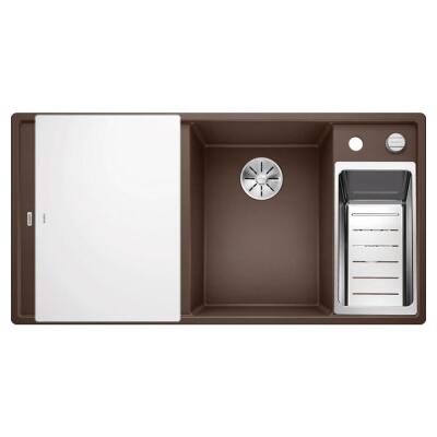 Blanco AXIA III 6 S Granit Evye, Kahve, Sol, Cam kesme tahtalı, 100x51 cm - 1