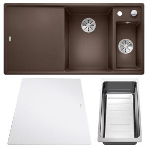 Blanco AXIA III 6 S Granit Evye, Kahve, Sol, Cam kesme tahtalı, 100x51 cm - 2