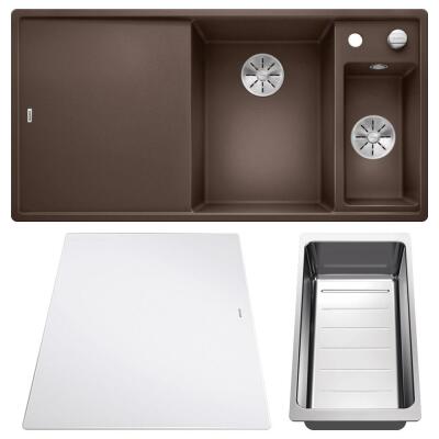 Blanco AXIA III 6 S Granit Evye, Kahve, Sol, Cam kesme tahtalı, 100x51 cm - 2