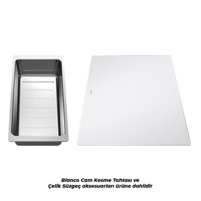 Blanco AXIA III 6 S Granit Evye, Kaya Gri, Sol, Cam kesme tahtalı, 100x51 cm - 4