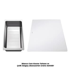 Blanco AXIA III 6 S Granit Evye, Siyah, Sağ, Cam kesme tahtalı, 100x51 cm - 4
