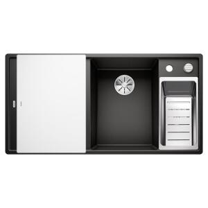 Blanco AXIA III 6 S Granit Evye, Siyah, Sol, Cam kesme tahtalı, 100x51 cm - 1