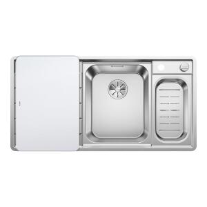 Blanco AXIS III 6 S IF Paslanmaz Çelik Evye, Sol Damlalık, 1,5 hazneli, Cam kesme tahtalı - Blanco