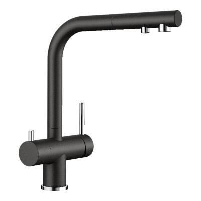 Blanco FONTAS-S II, Su Arıtmaya Uygun Mutfak Armatürü, Siyah Granit yüzey, Spiralli başlık - 1