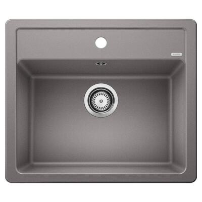 Blanco LEGRA 6 Granit Evye, Alu Metallic, Tek Hazneli, Tezgah üstü, 58,5x50 cm - 1