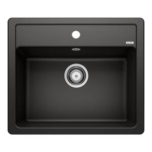 Blanco LEGRA 6 Granit Evye, Siyah, Tek Hazneli, Tezgah üstü, 58,5x50 cm - Blanco