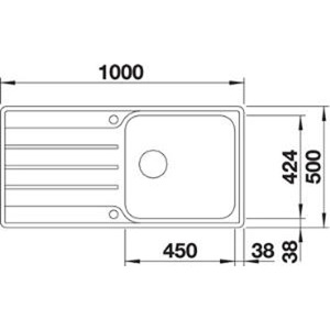 Blanco LEMIS XL 6 S IF Tezgaha Sıfır Evye, Tek hazneli, Damlalıklı, Tezgaha sıfır, 100x50 cm - 2