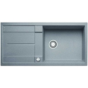 Blanco METRA XL 6 S Granit Evye, Alu Metallic, Tek Hazneli, Damlalıklı, 100x50 cm - 1
