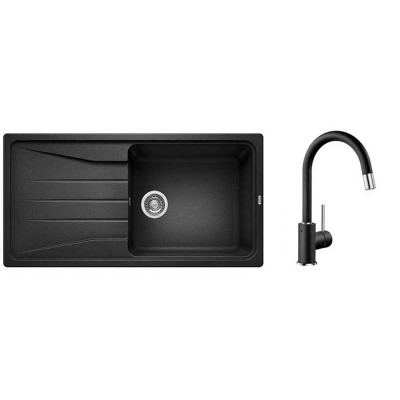 Blanco SONA XL 6 S Granit Antrasit Evye, MIDA-S Antrasit Spiralli Armatür Set - 1