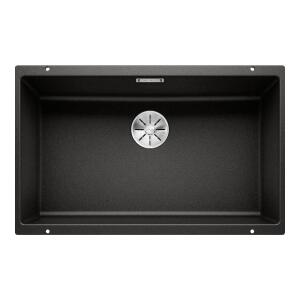 Blanco SUBLINE 700 U Granit Evye, Siyah, Tek hazneli, Tezgah altı, 70x40 cm - 1