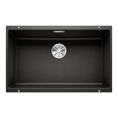 Blanco SUBLINE 700 U Granit Evye, Siyah, Tek hazneli, Tezgah altı, 70x40 cm - 1