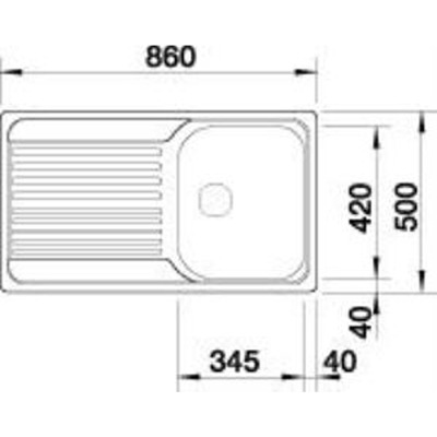 Blanco TIPO 45 S Paslanmaz Çelik Evye, Tek hazneli, Damlalıklı, Tezgah Üstü, 86x50 cm - 3