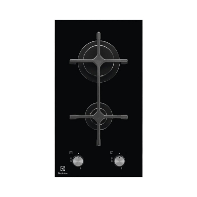 Electrolux EGC3322NVK Ankastre Domino Gazlı Cam Ocak, 30cm, Siyah - 1