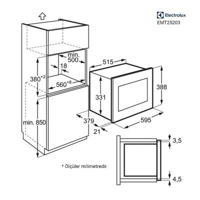 Electrolux EMT25203OC Ankastre Rustik Izgaralı Mikrodalga Fırın, Krem - 2