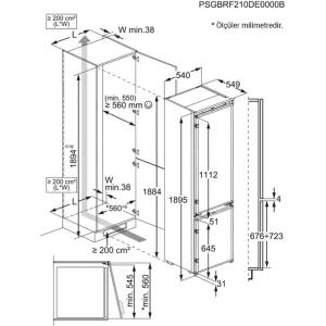 Electrolux ENC8MD19S Ankastre Buzdolabı, Çift kapılı, Alttan donduruculu, 269 LT - 3