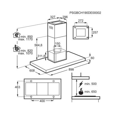 Electrolux KFIB19X Ada Davlumbaz, Inox, 90cm - 2