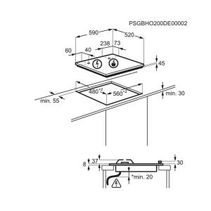 Electrolux KGG64362K Ankastre Gazlı Cam Ocak, 60cm, Siyah - 2