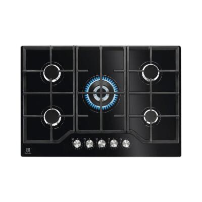 Electrolux KGG75362K Ankastre Gazlı Cam Ocak, 75cm, Siyah - 1