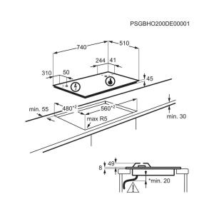 Electrolux KGG75362K Ankastre Gazlı Cam Ocak, 75cm, Siyah - 2