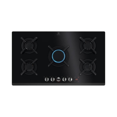 Electrolux KGG953753K Ankastre Gazlı Cam Ocak, 90cm, Siyah - 1