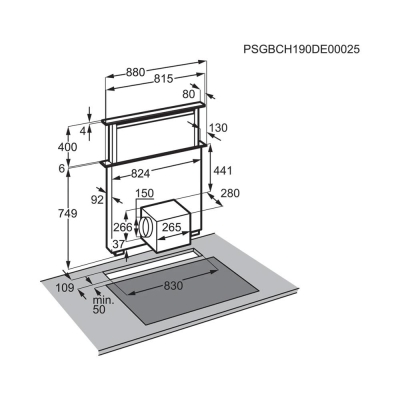 Electrolux LFD619Y Ankastre Tezgaha Entegre Davlumbaz, 60cm, Siyah - Inox - 2