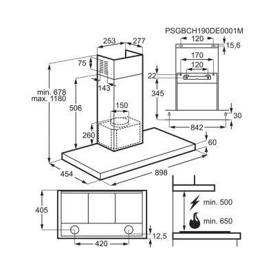 Electrolux LFT769X Baca Tipi Davlumbaz, Inox, 90cm - 2