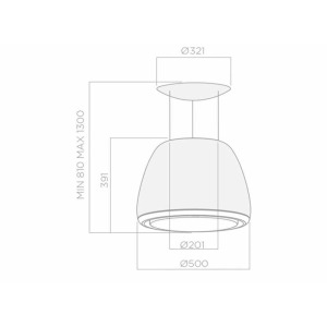 Elica EDITH Heavy Metal F 50 Ada Davlumbaz, Paslanmaz Çelik, 50 cm - 2