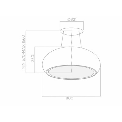 Elica Seashell WH.F.80 Ada Davlumbaz, Mat Beyaz, 80 cm - 2
