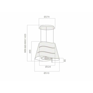 Elica Wave UX BL-F 51 Davlumbaz, Siyah - Thumbnail