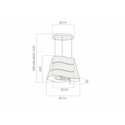 Elica Wave UX BL-F 51 Davlumbaz, Siyah