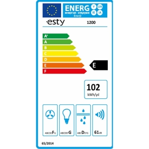 ESTY 1200 Ankastre Klasik Aspiratör, Beyaz, 60 cm - 2