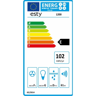 ESTY 1200 Ankastre Klasik Aspiratör, Beyaz, 60 cm - 2