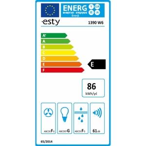 ESTY 1390 Ankastre Sürgülü Aspiratör, Beyaz, 60 cm - Thumbnail