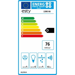 ESTY 1390 Ankastre Sürgülü Aspiratör, Inox, 60 cm - Thumbnail