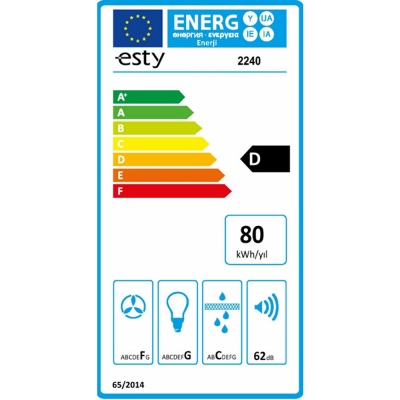 ESTY 2240 Duvar Tipi Davlumbaz, Beyaz, 60 cm - 3