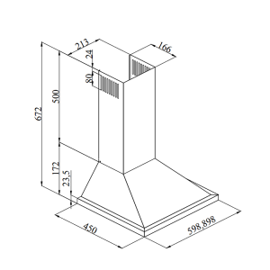 Esty 2240 Duvar Tipi Davlumbaz, Inox, 90 cm - 2