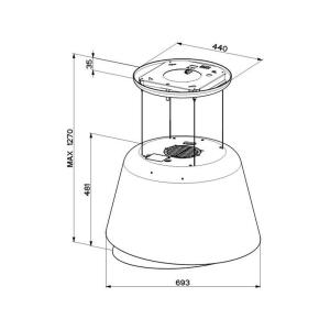 Faber BELLE PLUS Ada Davlumbaz, Gold - Warm DG Matt KL, 70 cm - 2