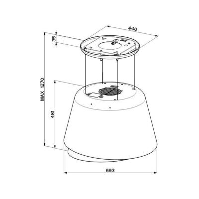 Faber BELLE PLUS Ada Davlumbaz, Gold - Warm DG Matt KL, 70 cm - 2