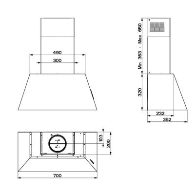 Faber Chloe EV8+ CI A70 Duvar Tipi Davlumbaz, 80 cm - 2