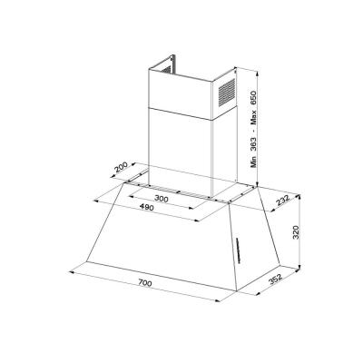 Faber CHLOE EV8+DG Matt A70 Duvar Tipi Davlumbaz, 70 cm - 3