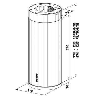 Faber Corinthia Isola EV8+ DG Matt Concrete A37 Davlumbaz - 2