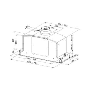 Faber EV8+X A70 Davlumbaz, Paslanmaz Çelik, 70 cm - 2