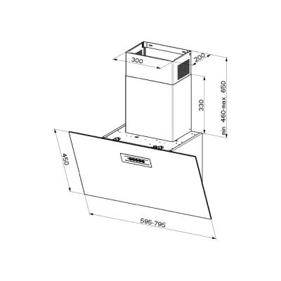 Faber GRES DG 80 Duvar Tipi Davlumbaz, Siyah-Koyu Gri, 80 cm - 2