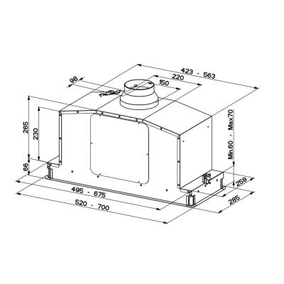 Faber In-Light EV8+ WH Matt A70 Davlumbaz, 70 cm - 2