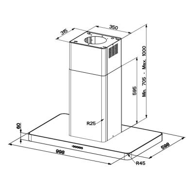 Faber T-Light Isola EV8+ WH Matt A100 Davlumbaz - 2