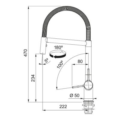 Franke Active Plus Semi Pro, Krom, Spiralli Armatür - 2