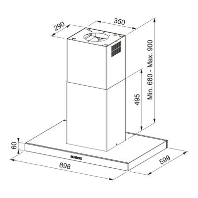 Franke 905 I XS/900 Ada Format Tale Davlumbaz, Inox Renk, 90 cm - 4