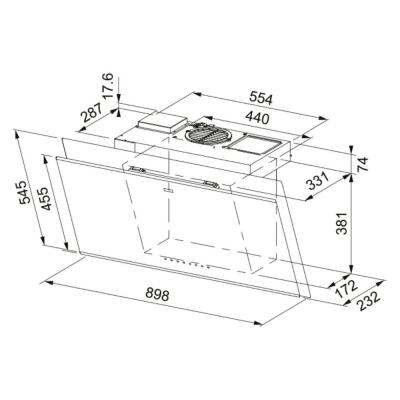 Franke FVMY AH BK F90 Davlumbaz, Siyah Cam - 2